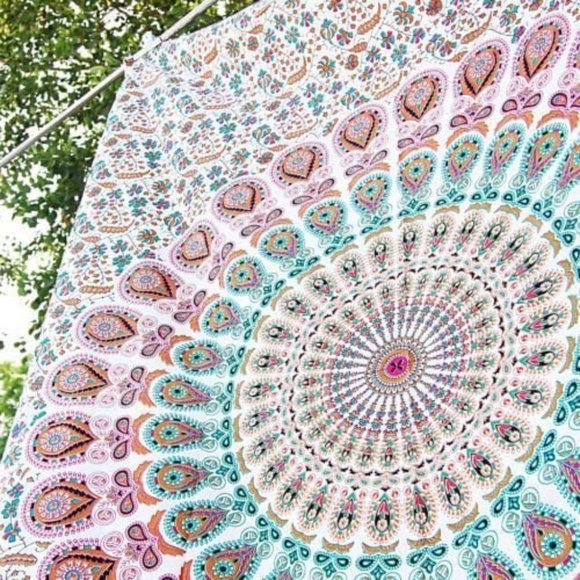 Urban Outfitters Other - UO Hippie Boho Floral Peacock Mandala Wall Hang
